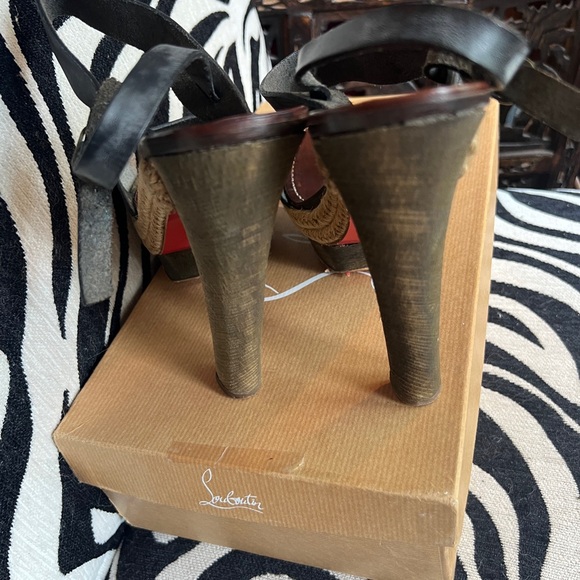 Christian Louboutin Black Espadrille Sandals - Picture 6 of 9